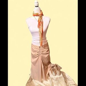 Ruched Midi Skirt - Women's Skirt